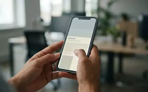 Nahaufnahme einer Hand, die ein modernes Smartphone mit einer App-Oberfläche hält. - Foto: über boerse-global.de