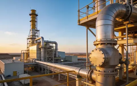 Moderne Industrieanlage eines Uranbergwerks bei Sonnenaufgang. - Foto: über boerse-global.de