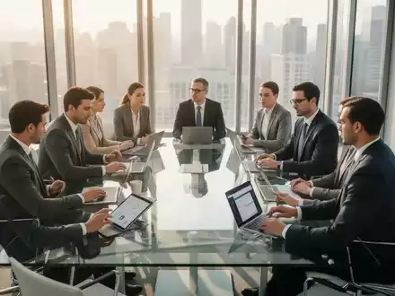Professionelle Berater in einem modernen Bürogebäude während einer strategischen Zusammenarbeit. - Foto: über boerse-global.de