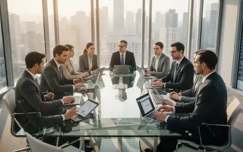 Professionelle Berater in einem modernen Bürogebäude während einer strategischen Zusammenarbeit. - Foto: über boerse-global.de