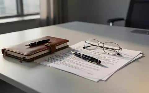 Ein moderner Schreibtisch mit einem Notizbuch und einem Rechtsdokument in einem hellen Büro. - Foto: über boerse-global.de
