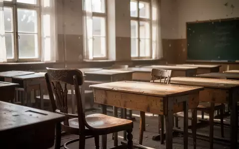 Ein leerer, sonnendurchfluteter Klassenraum mit leeren Schreibtischen, der eine Atmosphäre der Abwesenheit vermittelt. - Foto: über boerse-global.de