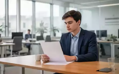 Ein junger Angestellter sitzt an einem modernen Schreibtisch in einem hellen Büro einer öffentlichen Behörde. - Foto: über boerse-global.de