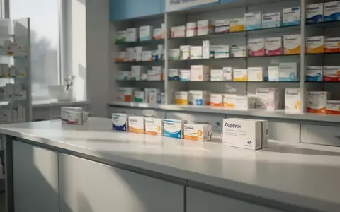 Ein moderner, steriler Apothekentresen mit Medikamentenschachteln im Hintergrund bei natürlichem Tageslicht. - Foto: über boerse-global.de