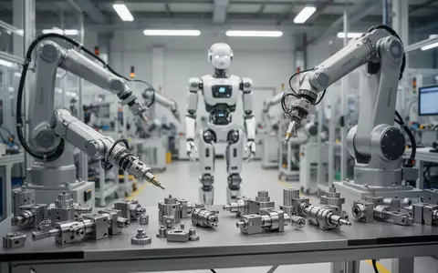Präzisionsbauteile für humanoide Roboter auf einer Werkbank in einer modernen Fertigungshalle von Hyundai. - Foto: über boerse-global.de