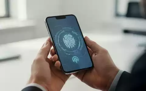 Nahaufnahme einer Hand, die ein Smartphone mit digitaler Benutzeroberfläche zur Identitätsprüfung hält. - Foto: über boerse-global.de
