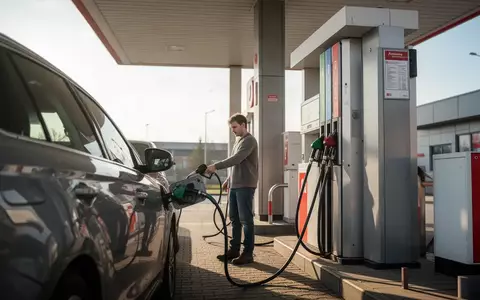 Eine Person tankt an einer modernen Tankstelle in Polen bei sonnigem Wetter. - Foto: über boerse-global.de