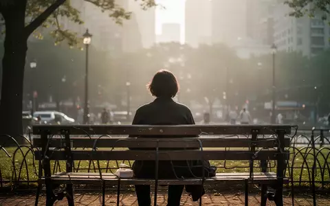 Eine Person sitzt bei starker Hitze und flirrender Luft auf einer Parkbank in einer Stadt. - Foto: über boerse-global.de
