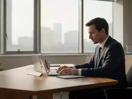 Ein konzentrierter Mitarbeiter an einem modernen Schreibtisch in einem hellen Büro. - Foto: über boerse-global.de