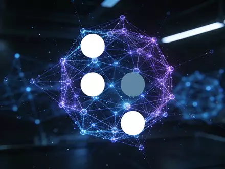 Abstrakte Darstellung von Quantencomputing-Technologie mit leuchtenden Netzwerkstrukturen in einem futuristischen Labor - Foto: über boerse-global.de
