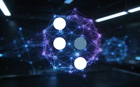 Abstrakte Darstellung von Quantencomputing-Technologie mit leuchtenden Netzwerkstrukturen in einem futuristischen Labor - Foto: über boerse-global.de