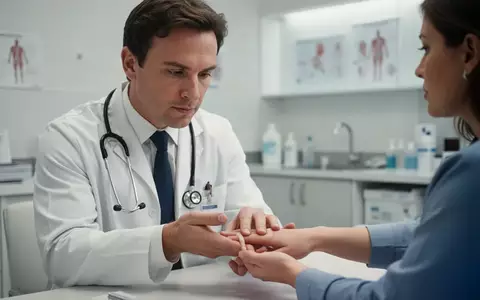 Ein Rheumatologe untersucht die Hand eines Patienten in einer modernen medizinischen Praxis. - Foto: über boerse-global.de