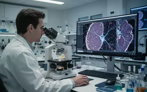 Wissenschaftler bei der Untersuchung von neuralem Gewebe in einem modernen Labor. - Foto: über boerse-global.de