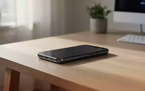 Ein modernes Smartphone auf einem minimalistischen Schreibtisch in einem hellen Büro bei Tageslicht. - Foto: über boerse-global.de