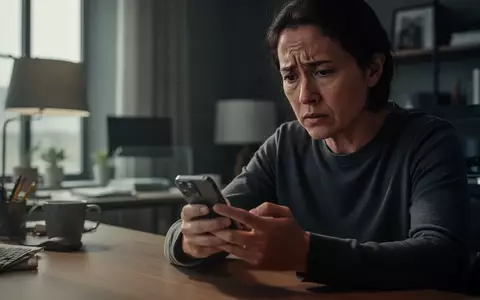Eine besorgt wirkende Person schaut in einem modern eingerichteten Heimbüro auf ihr Smartphone. - Foto: über boerse-global.de