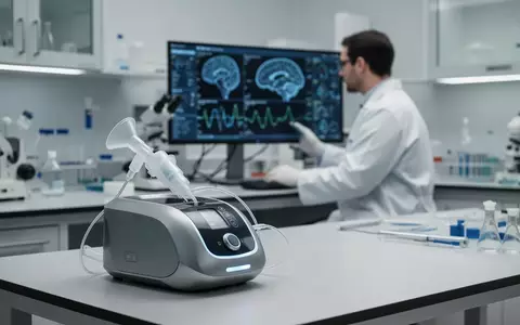 Ein modernes medizinisches Inhalationsgerät auf einem Labortisch in einer klinischen Forschungsumgebung. - Foto: über boerse-global.de
