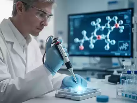 Wissenschaftler in einem modernen Labor bei der Arbeit an einer molekularbiologischen Untersuchung zur RNA-Therapie. - Foto: über boerse-global.de