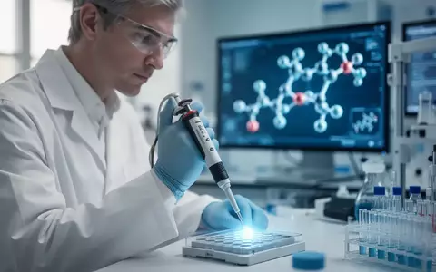 Wissenschaftler in einem modernen Labor bei der Arbeit an einer molekularbiologischen Untersuchung zur RNA-Therapie. - Foto: über boerse-global.de