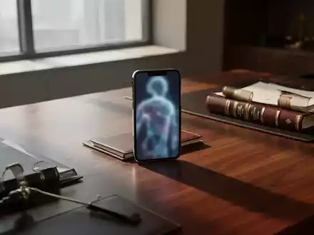 Ein Smartphone und juristische Dokumente auf einem Schreibtisch in einer Anwaltskanzlei bei natürlichem Licht. - Foto: über boerse-global.de