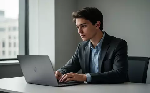 Ein junger Berufseinsteiger sitzt nachdenklich vor einem Laptop in einem modernen, hellen Büro. - Foto: über boerse-global.de