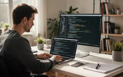 Ein Softwareentwickler arbeitet konzentriert an seinem Laptop in einem hellen, modernen Büro. - Foto: über boerse-global.de
