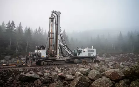 Geologisches Bohrgerät bei Arbeiten in einer bewaldeten Landschaft in Nova Scotia. - Foto: über boerse-global.de