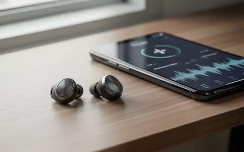 Nahaufnahme moderner In-Ear-Kopfhörer neben einem Smartphone mit Gesundheits-App auf einem Holztisch. - Foto: über boerse-global.de