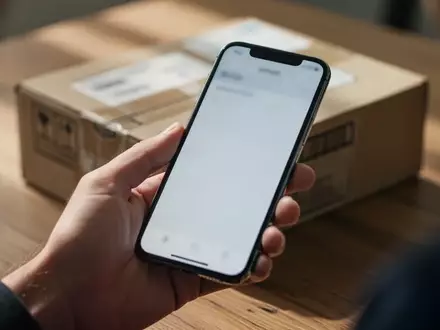 Eine Person scannt mit einem Smartphone einen QR-Code auf einem Paket während eines Online-Verkaufsprozesses. - Foto: über boerse-global.de