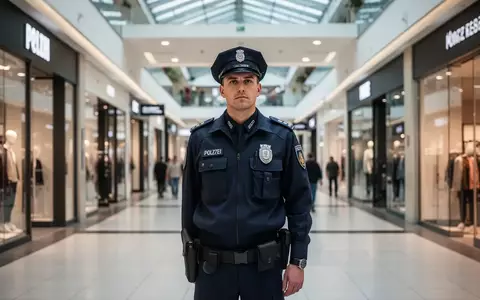 Ein Polizeibeamter in Uniform in einem modernen Einkaufszentrum in Graz. - Foto: über boerse-global.de