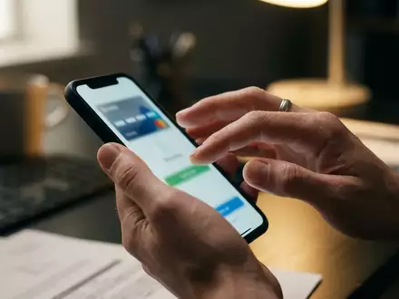 Eine Person hält ein Smartphone in der Hand, während sie auf eine digitale Benutzeroberfläche schaut. - Foto: über boerse-global.de
