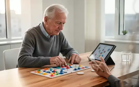 Ein älterer Mensch konzentriert sich an einem hellen Tisch auf ein kognitives Training zur Förderung der Gehirngesundheit. - Foto: über boerse-global.de