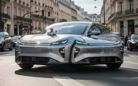 Ein modernes Elektroauto von XPENG fährt autonom auf einer belebten Straße in einer europäischen Stadt. - Foto: über boerse-global.de