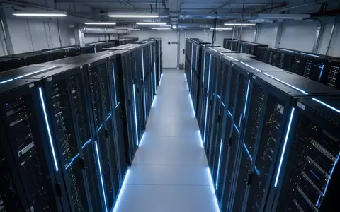 Moderne Serverräume in einem Rechenzentrum mit blauer Beleuchtung - Foto: über boerse-global.de