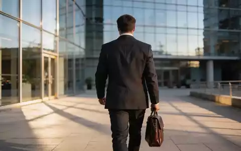 Ein moderner Bürokomplex im Finanzviertel bei Dämmerung mit einer vorbeigehenden Person im Anzug. - Foto: über boerse-global.de