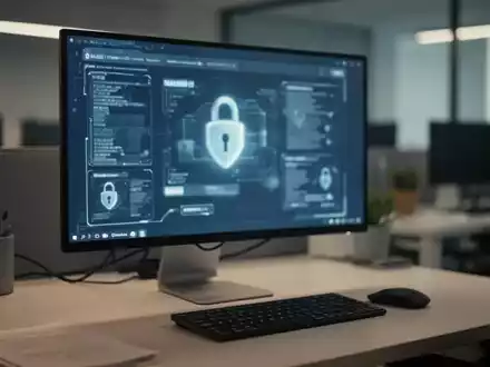 Ein beleuchteter Computerbildschirm in einem modernen Büro als Symbol für Cybersicherheit und IT-Risiken. - Foto: über boerse-global.de