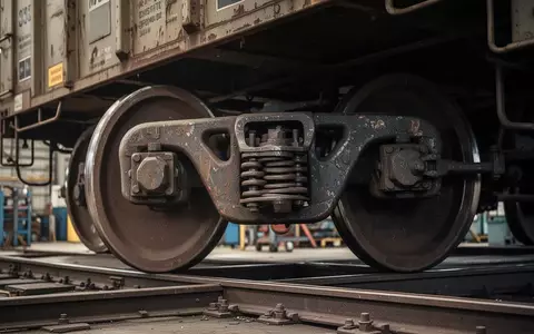 Detailaufnahme eines Güterwagen-Radsatzes in einer Wartungshalle bei der technischen Inspektion. - Foto: über boerse-global.de