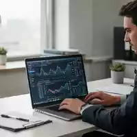 Eine Person arbeitet konzentriert an einem Laptop in einem modernen Büro als Metapher für KI-Compliance und Transparenz. - Foto: über boerse-global.de