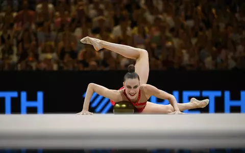 Darja Varfolomeev hat zum dritten Mal WM-Gold im Mehrkampf gewonnen. - Foto: Marijan Murat/dpa