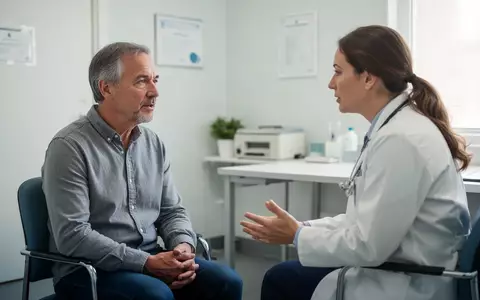 Ein Arzt im Gespräch mit einem Patienten in einer hellen medizinischen Praxis zur gesundheitlichen Beratung. - Foto: über boerse-global.de