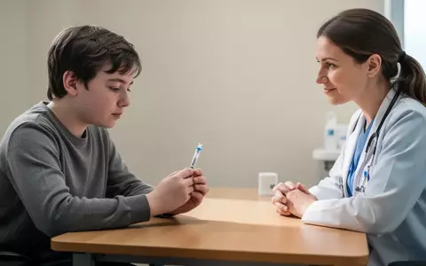 Eine Person mit Lernbehinderung übt den Umgang mit einem Insulin-Pen unter unterstützender Beobachtung einer Fachkraft. - Foto: über boerse-global.de