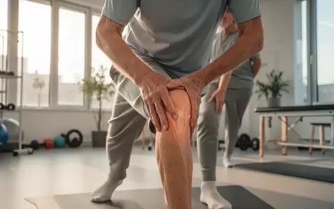 Eine ältere Person bei physiotherapeutischen Bewegungsübungen in einem hellen, modernen Studio zur Behandlung von Gelenken. - Foto: über boerse-global.de