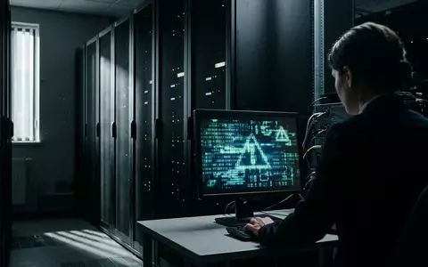 Ein beleuchteter Computerbildschirm in einem dunklen Serverraum symbolisiert einen Hackerangriff auf eine Behörde. - Foto: über boerse-global.de