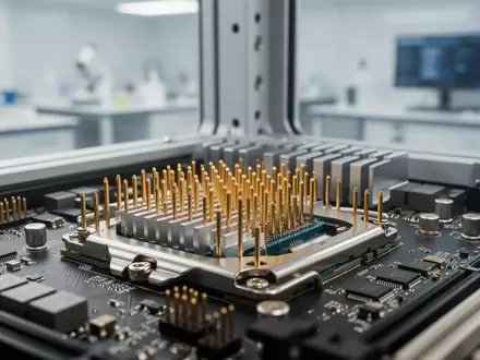 Nahaufnahme eines modernen Computer-Mainboards mit Fokus auf den CPU-Sockel und hochwertige Hardware-Komponenten. - Foto: über boerse-global.de