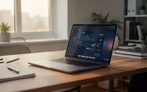 Ein moderner, aufgeräumter Arbeitsplatz mit einem Laptop auf einem Schreibtisch in natürlichem Licht. - Foto: über boerse-global.de