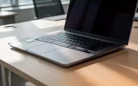 Ein moderner Laptop auf einem minimalistischen Schreibtisch in einer hellen Büroumgebung. - Foto: über boerse-global.de
