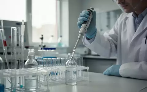 Wissenschaftler bei der Arbeit in einem modernen medizinischen Labor mit Pipetten und Reagenzgläsern. - Foto: über boerse-global.de