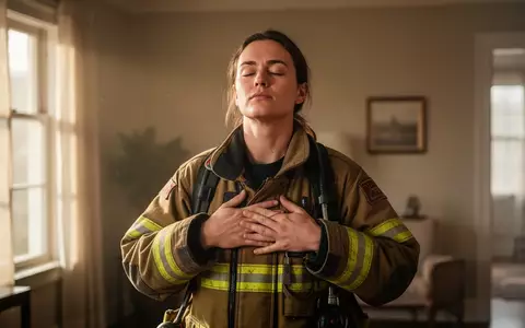 Ein Feuerwehrmann in Uniform praktiziert in einem ruhigen Raum eine Atemübung zur Entspannung und Resilienzförderung. - Foto: über boerse-global.de