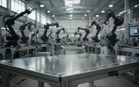 Ein moderner, aufgeräumter Arbeitsplatz in einer hochtechnisierten Industriehalle, der den technologischen Wandel symbolisiert. - Foto: über boerse-global.de