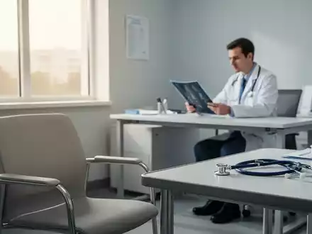 Ein heller, steriler Behandlungsraum in einer onkologischen Klinik mit medizinischen Instrumenten auf einem Tisch. - Foto: über boerse-global.de
