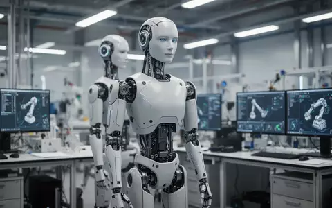 Ein fortschrittlicher humanoider Roboter steht in einem modernen, hellen Forschungslabor für Robotik. - Foto: über boerse-global.de